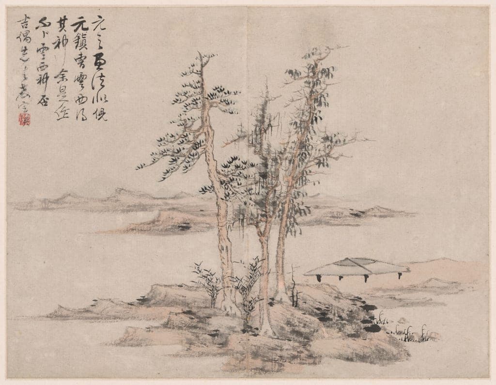 Landscape in the Style of Ancient Masters: after Ni Zan (1301-1374), Cao Zhibo (1272-1355) by Lan Ying (Chinese, 1585-c. 1664) — fine art print