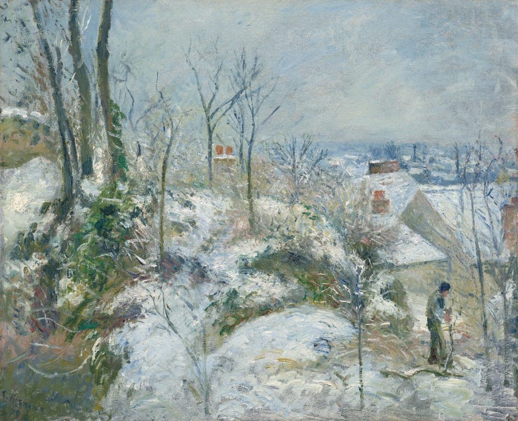 Rabbit Warren at Pontoise, Snow by Camille Pissarro (French, 1830–1903) — fine art print