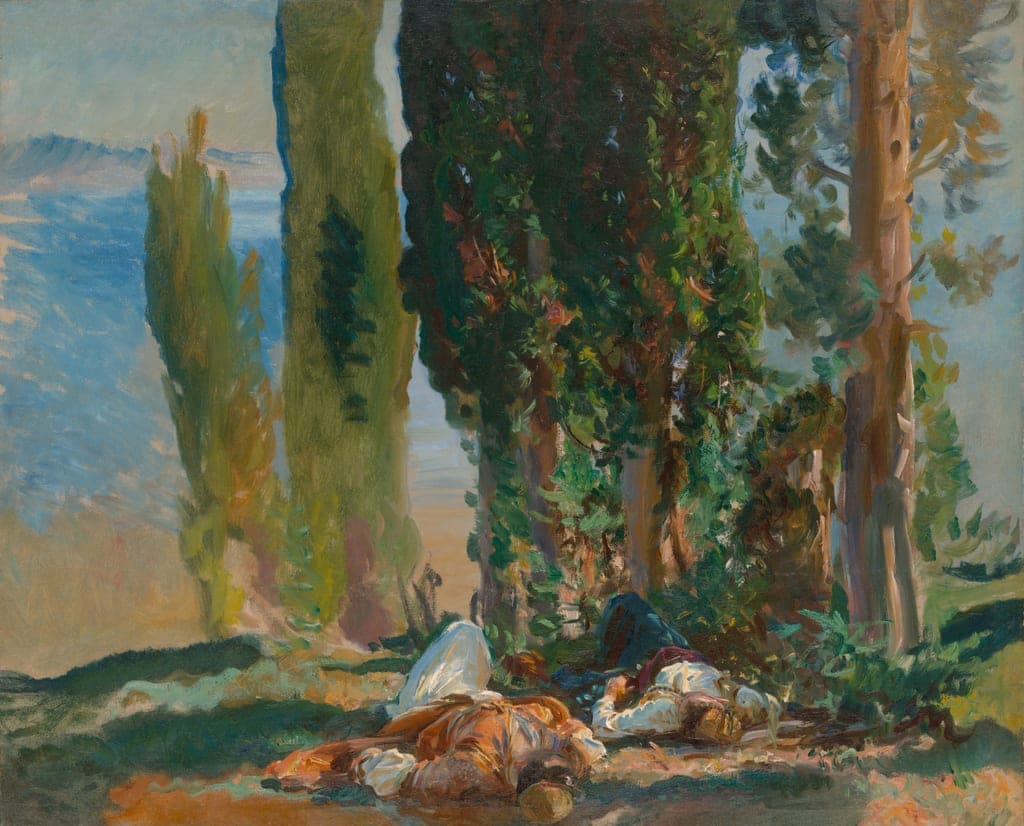 Under the Cypress Trees at Corfu by John Singer Sargent (American, 1856–1925) — fine art print