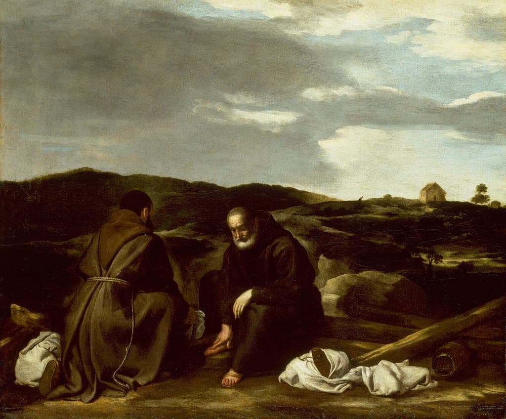 Two Monks in a Landscape by Italian or Spanish — fine art print