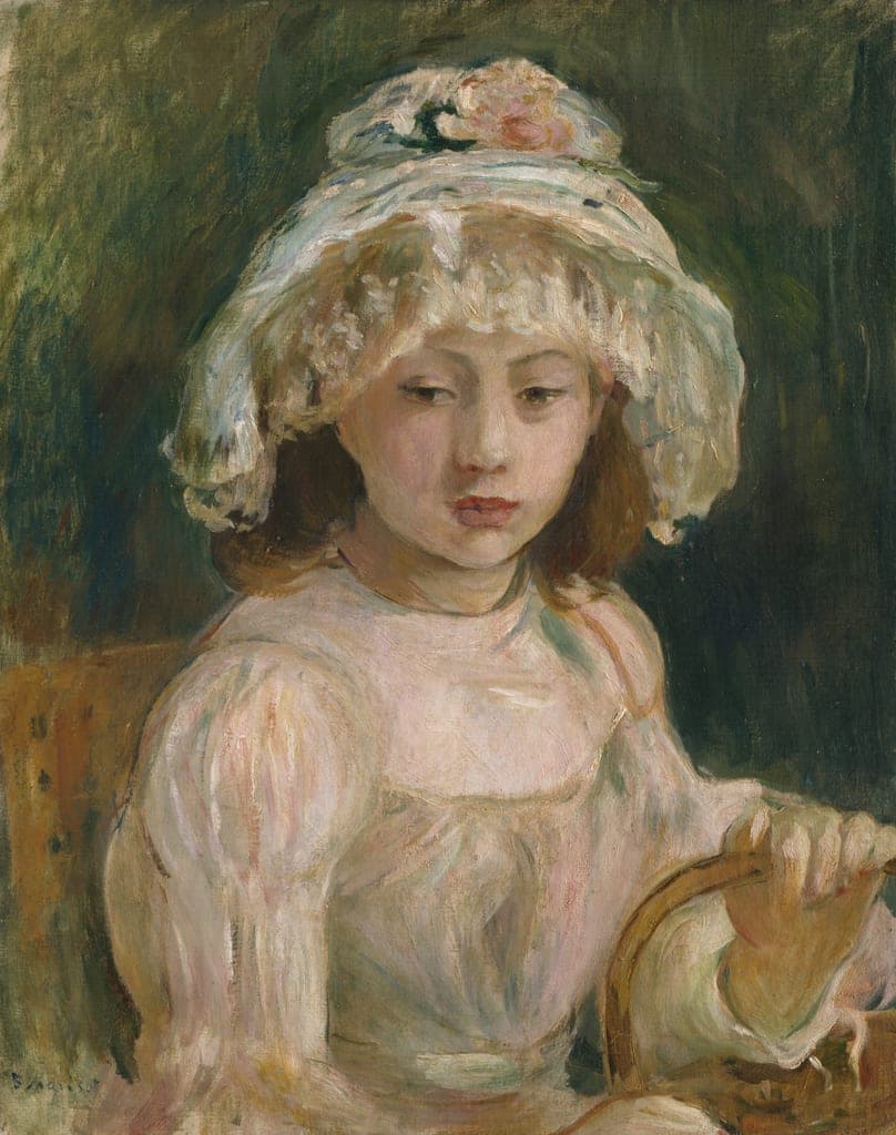 Young Girl with Hat by Berthe Morisot (French, 1841–1895) — fine art print