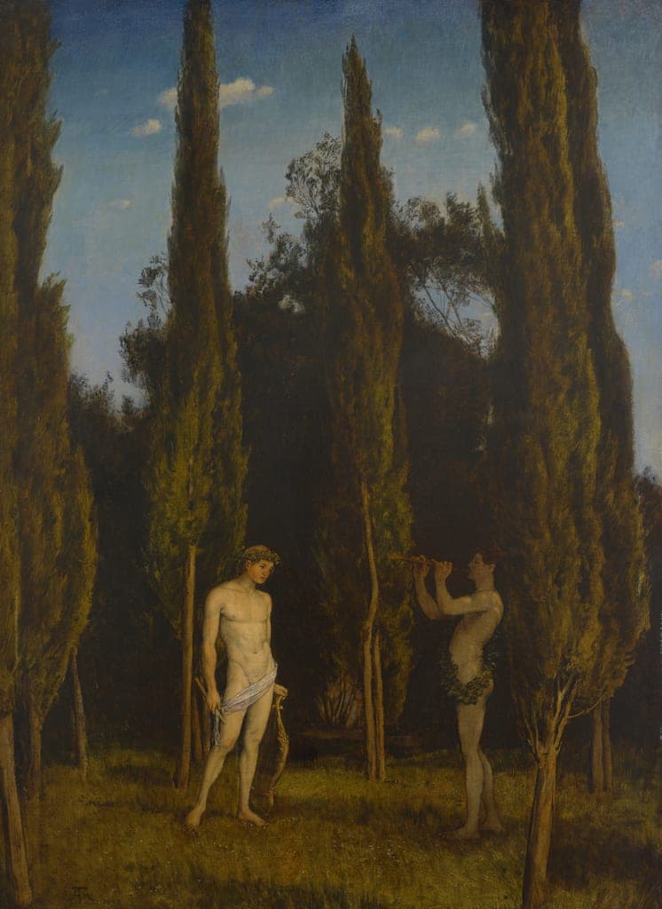 Apollo and Marsyas by Hans Thoma (German, 1839–1924) — fine art print