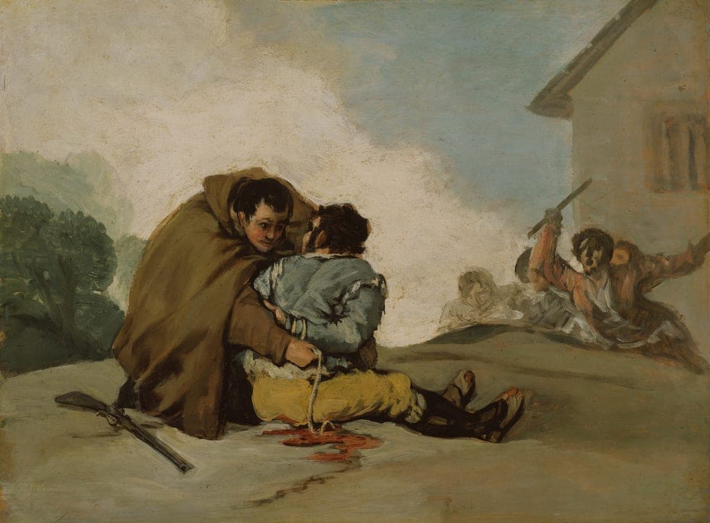 Friar Pedro Binds El Maragato with a Rope by Francisco José de Goya y Lucientes (Spanish, 1746–1828) — fine art print