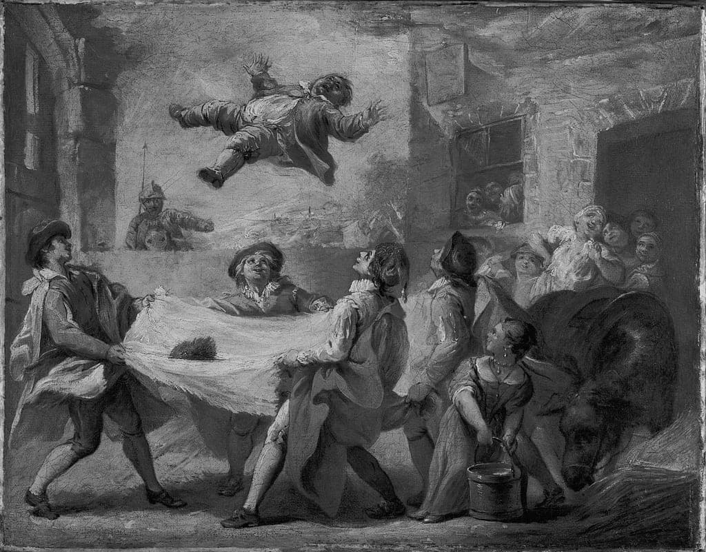 Sancho Panza Being Tossed in a Blanket by Pierre Charles Trémolières (French, 1703–1739) — fine art print
