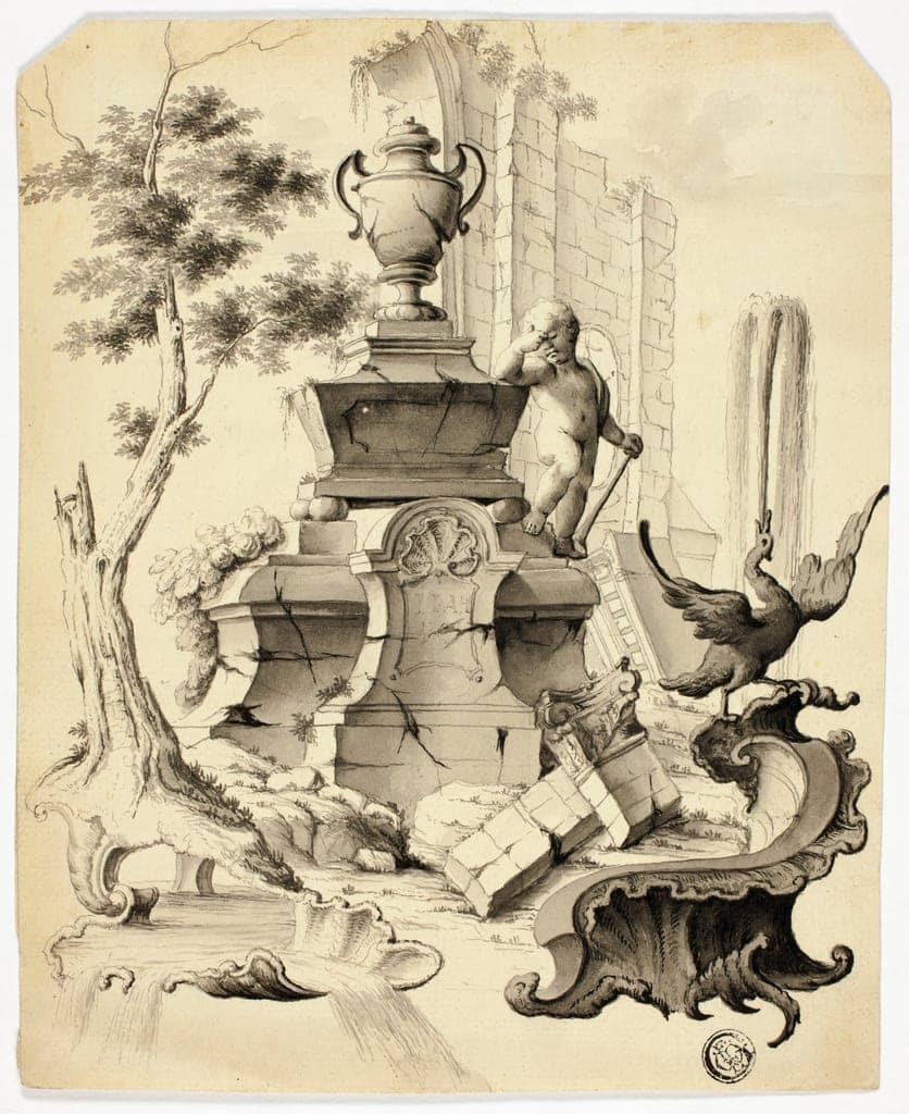 Rococo Tomb in Ruins by Unknown Artist
German, 18th century — fine art print