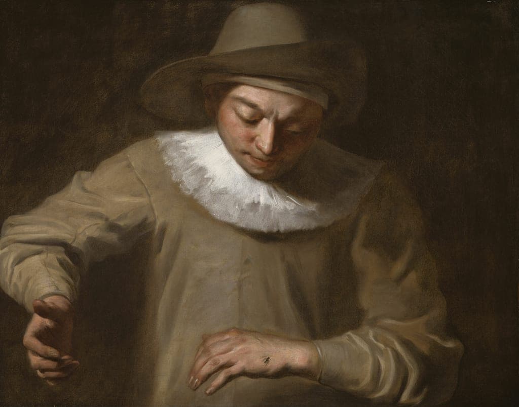 Pierrot Catching a Fly by Attributed to Philippe Mercier (French, 1689–1760) — fine art print