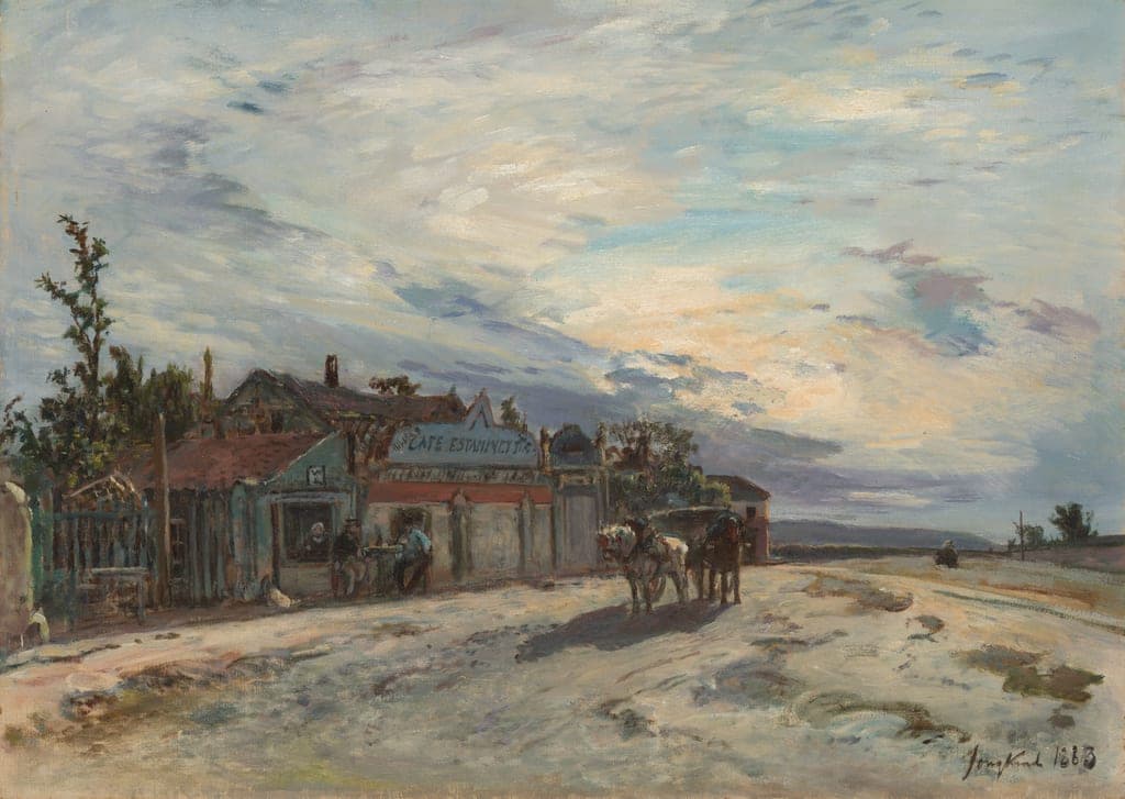 A Roadside Tavern by Johan Barthold Jongkind (Dutch, 1819-1891) — fine art print