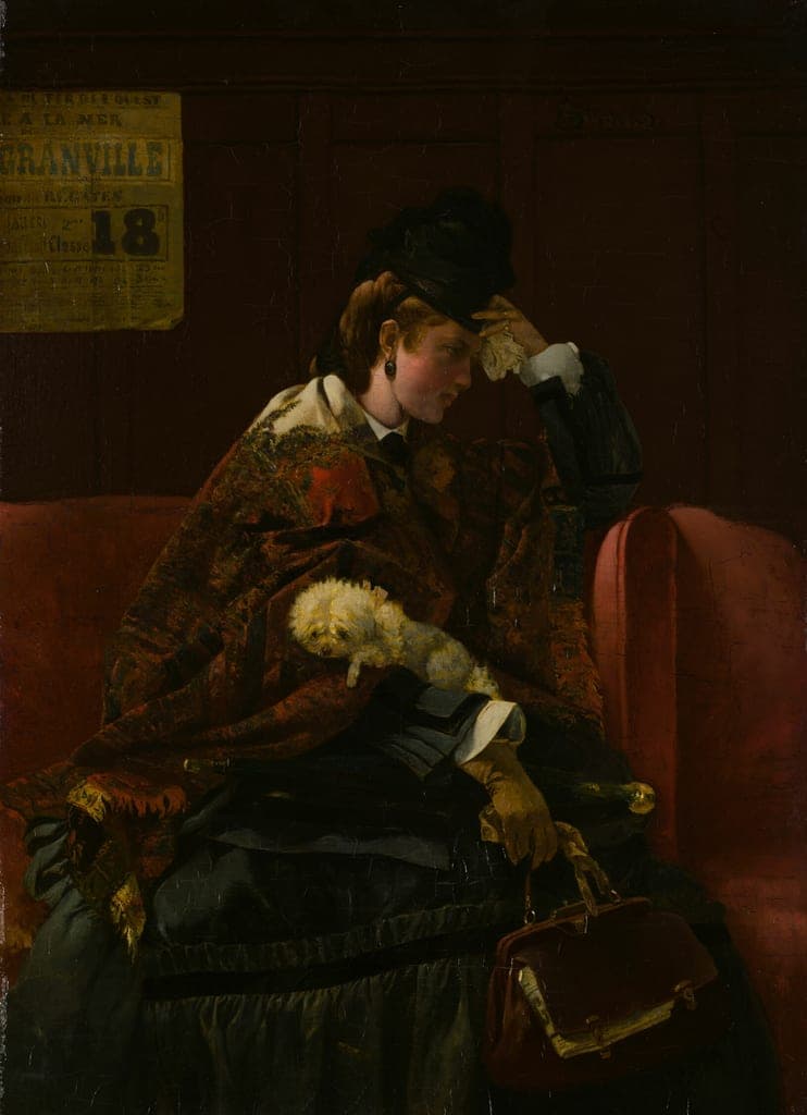 At the Railway Station by Alfred Stevens (Belgian, 1823–1906) — fine art print
