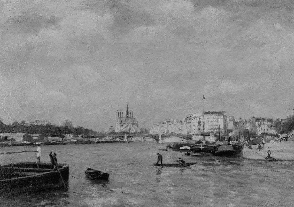 View on the Seine, Paris by Stanislas Lépine (French, 1835–1892) — fine art print