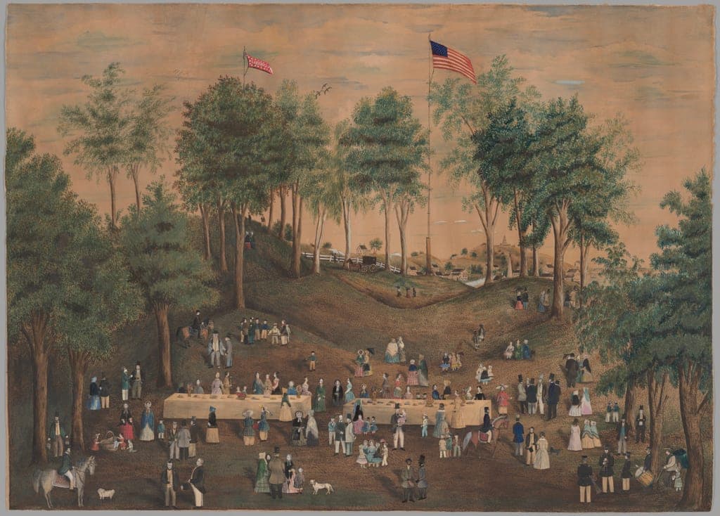 Anti-Slavery Picnic at Weymouth Landing, Massachusetts by Susan Torrey Merritt
American, 1826-1879 — fine art print