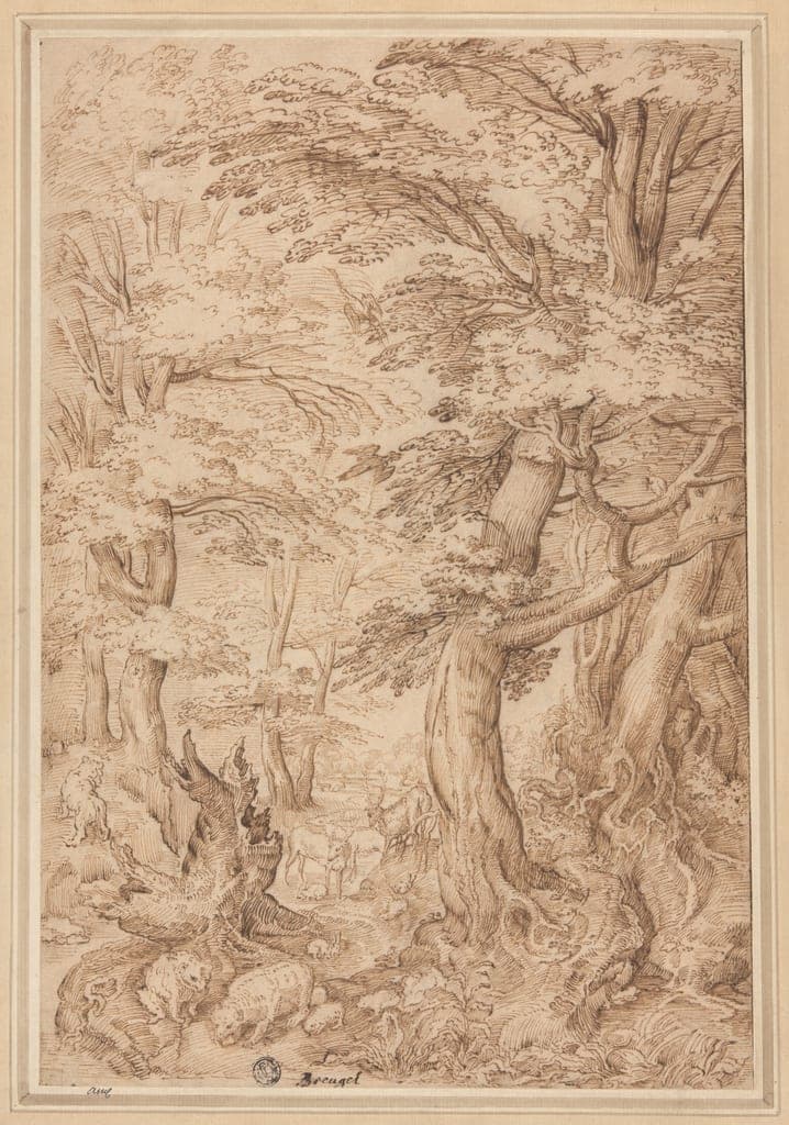 Forest Landscape with Wild Animals by After Pieter Bruegel, the elder
Flemish, 1525/30-1569 — fine art print