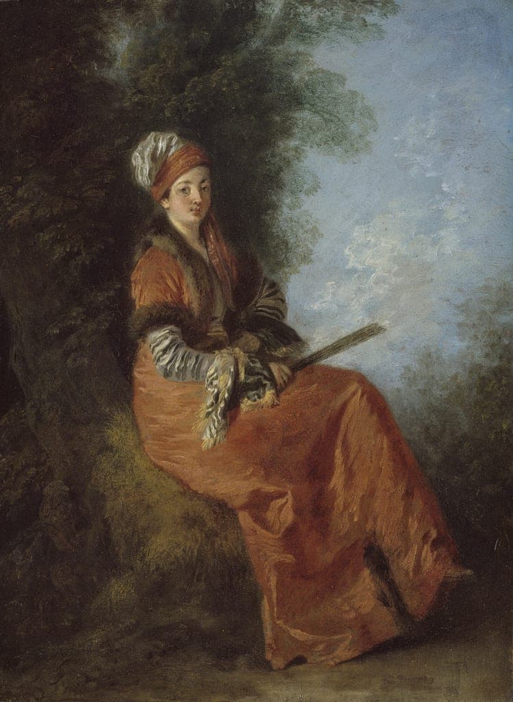 The Dreamer (La Rêveuse) by Jean Antoine Watteau (French, 1684–1721) — fine art print