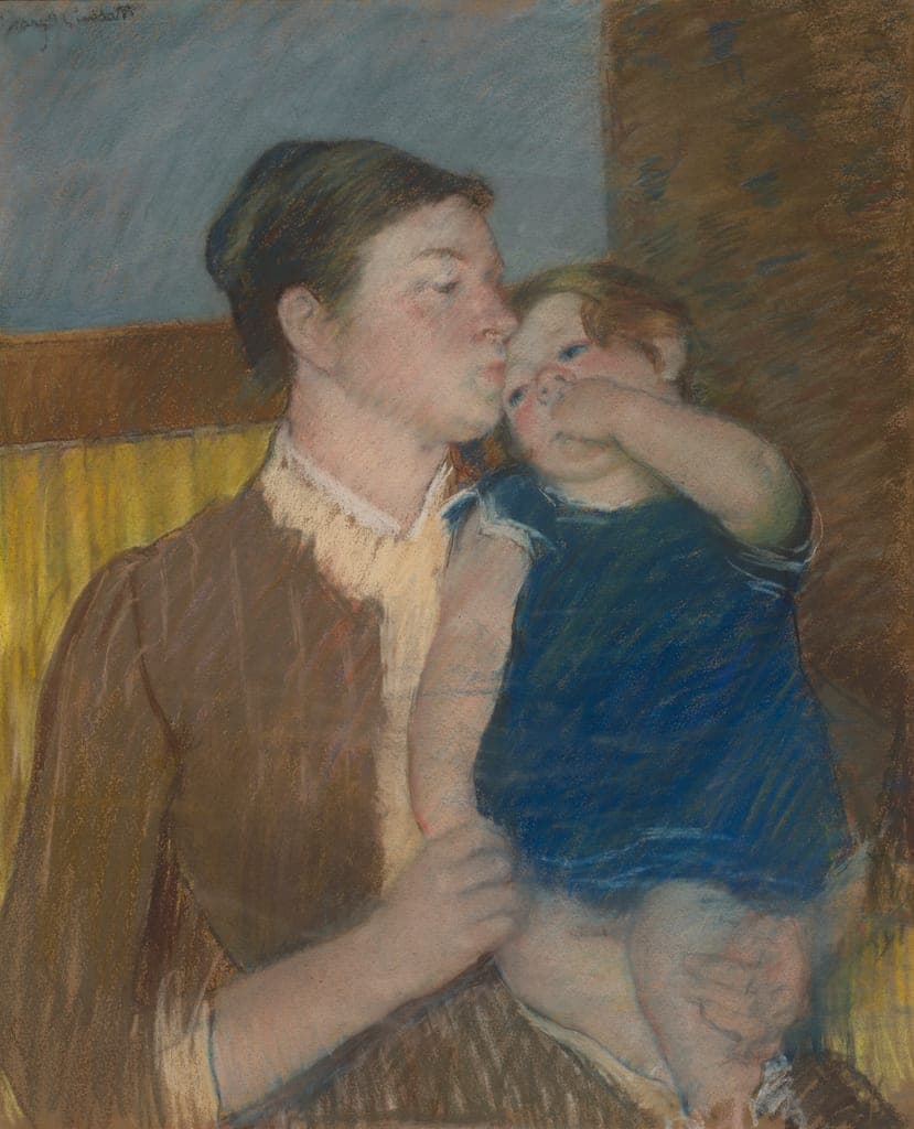 Mother's Goodnight Kiss by Mary Cassatt
American, 1844-1926 — fine art print