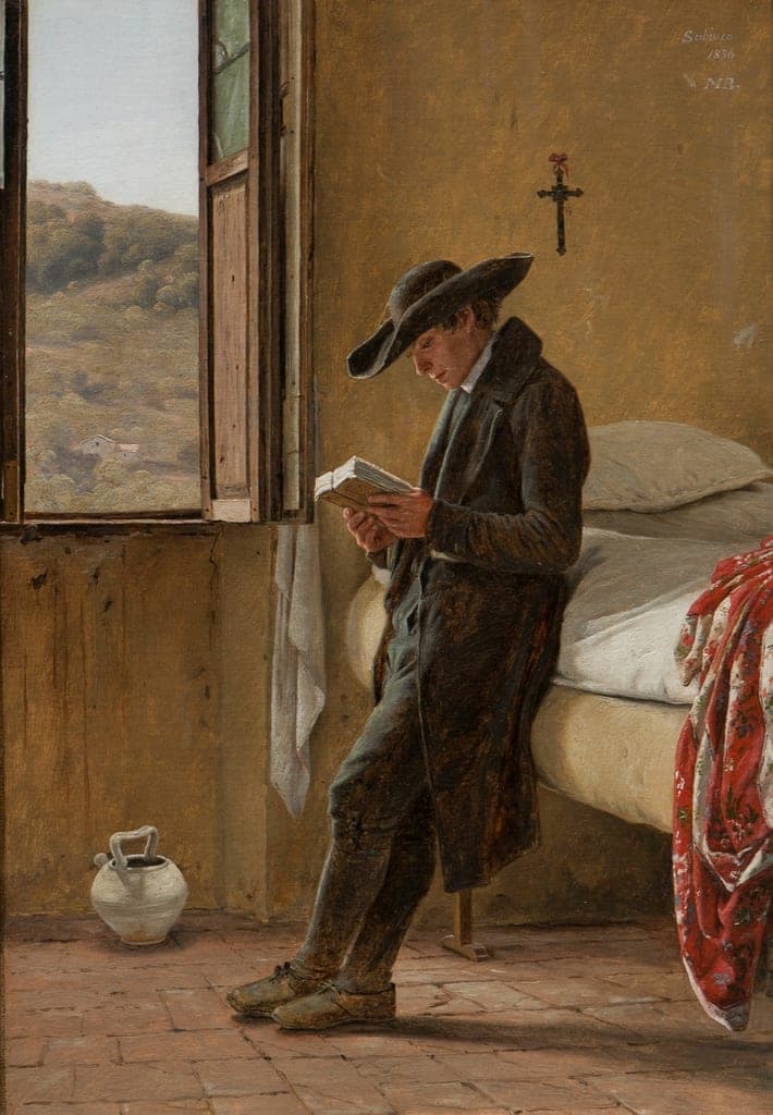 Young Clergyman Reading by Martin Rørbye (Danish, 1803–1848) — fine art print