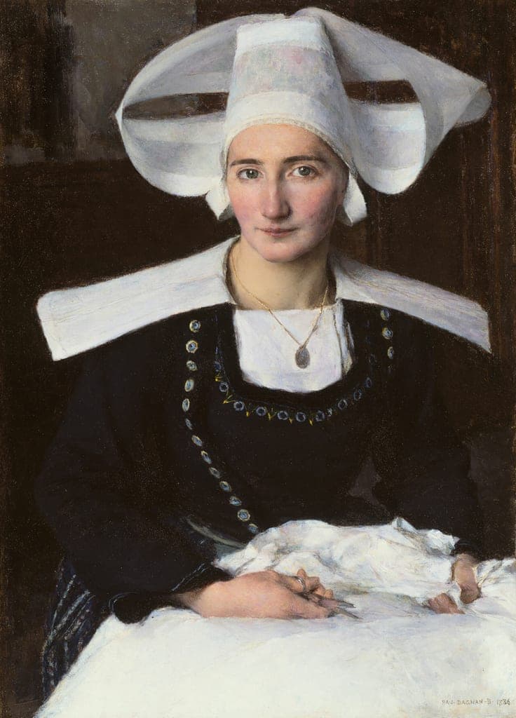 Woman from Brittany by Pascal-Adolphe-Jean Dagnan-Bouveret (French, 1852–1929) — fine art print
