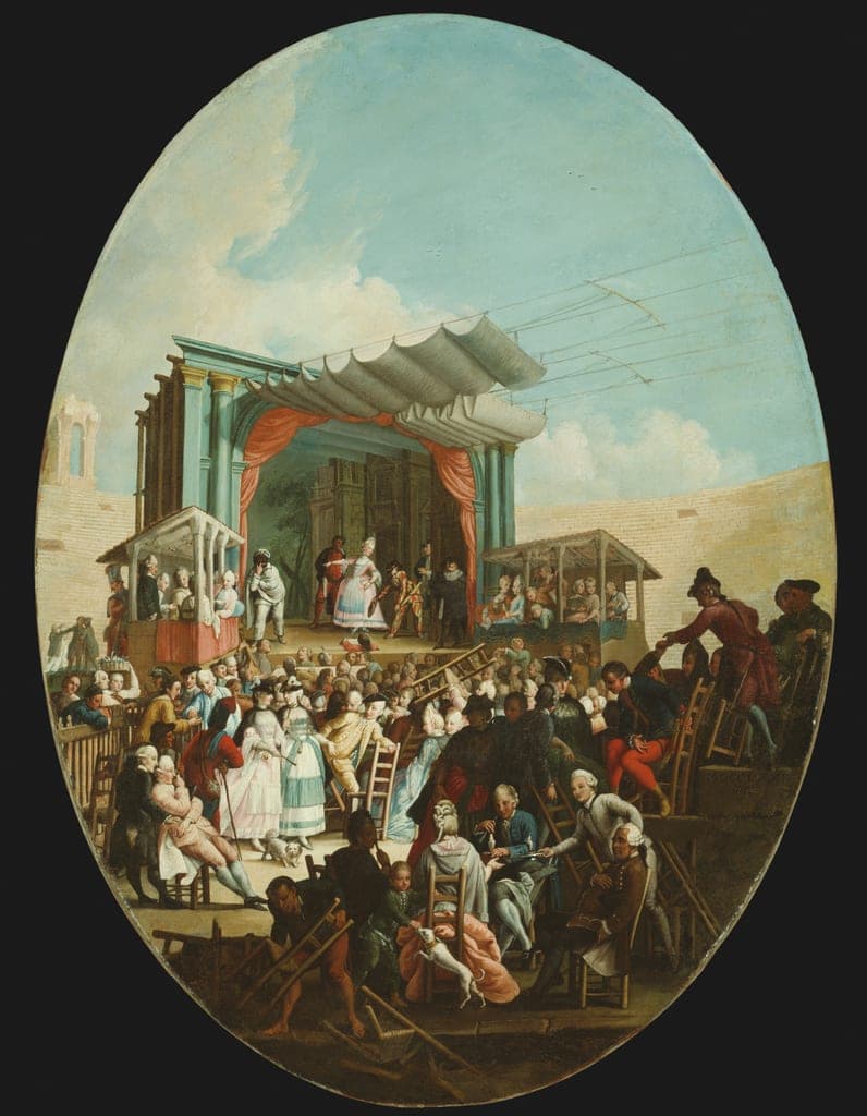 An Italian Comedy in Verona by Marco Marcola (Italian, 1740–1793) — fine art print