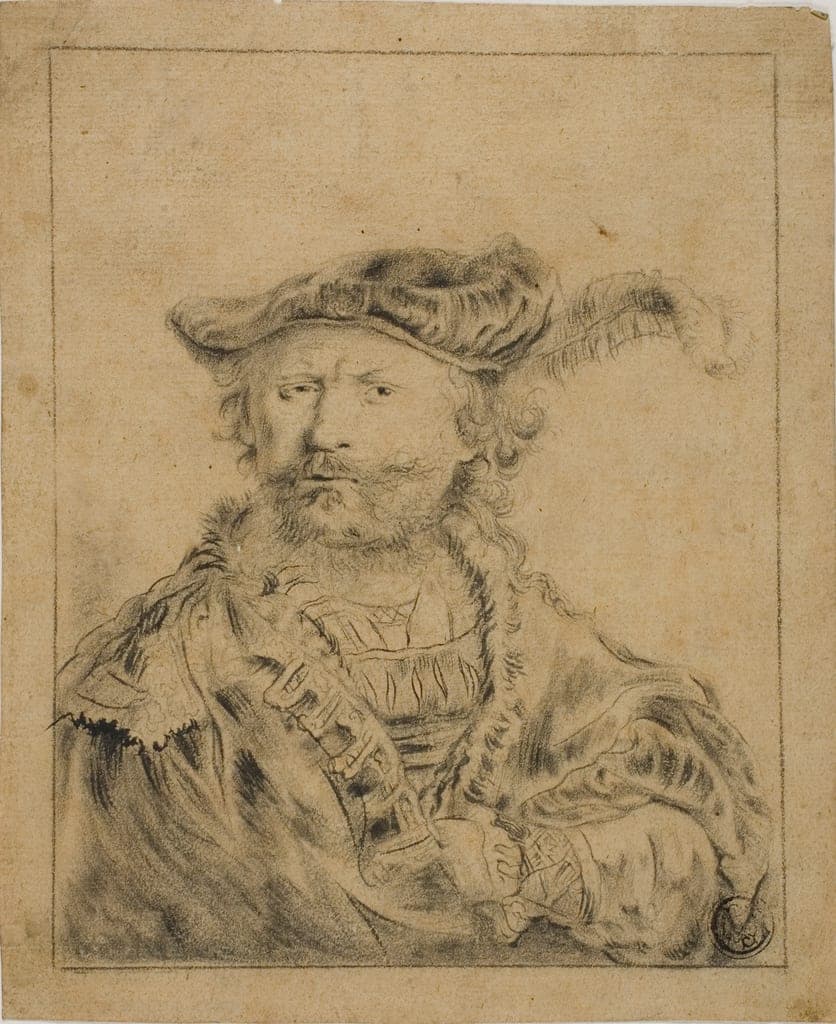Rembrandt with a Plumed Hat by After Rembrandt van Rijn
Dutch, 1606-1669 — fine art print
