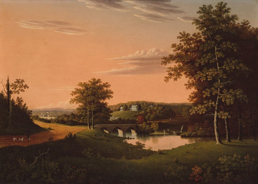 Point Breeze, the Estate of Joseph Napoleon Bonaparte at Bordentown, New Jersey by Attributed to Charles Lawrence (American, active 1813–1837) — fine art print
