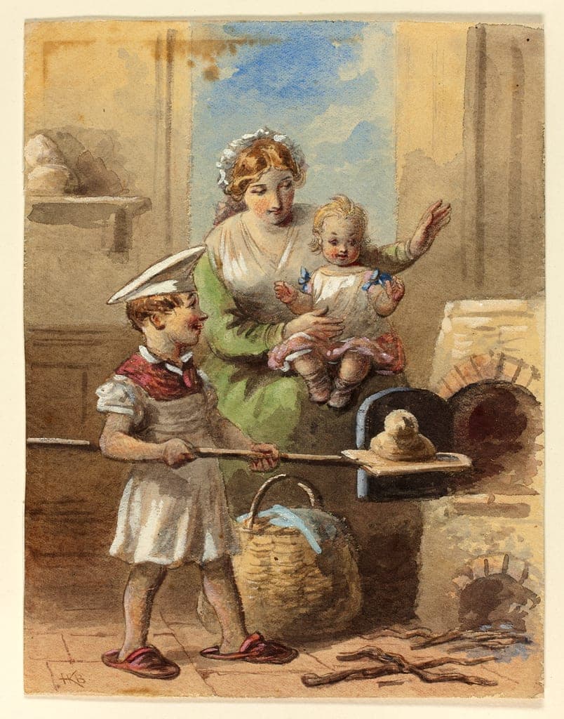 Boy Baking Bread by Hablot Knight Browne
English, 1815-1882 — fine art print