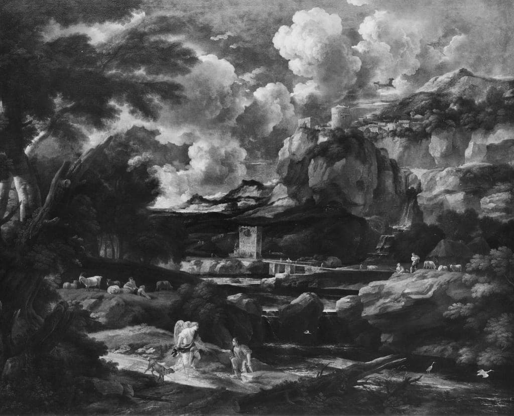 Tobias and the Angel by Pieter Mulier, II (Dutch, 1637–1701) — fine art print