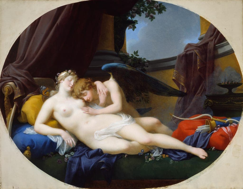 Cupid and Psyche by Jean Baptiste Regnault (French, 1754–1829) — fine art print