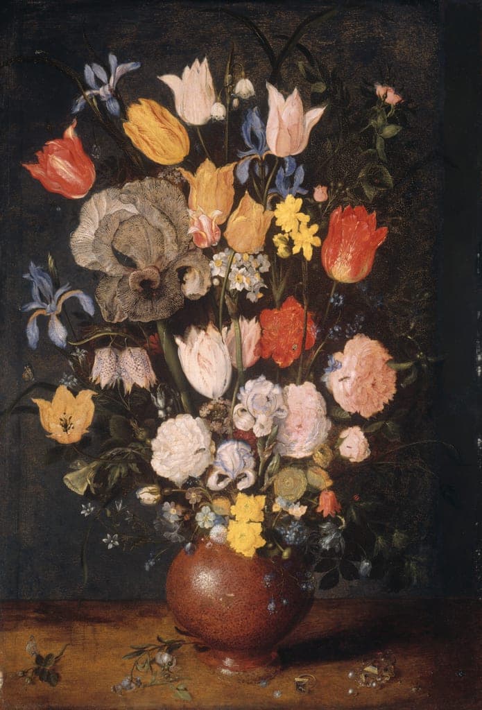Bouquet of Flowers in an Earthenware Vase by Attributed to Jan Brueghel the Elder (Flemish, 1568–1625) — fine art print