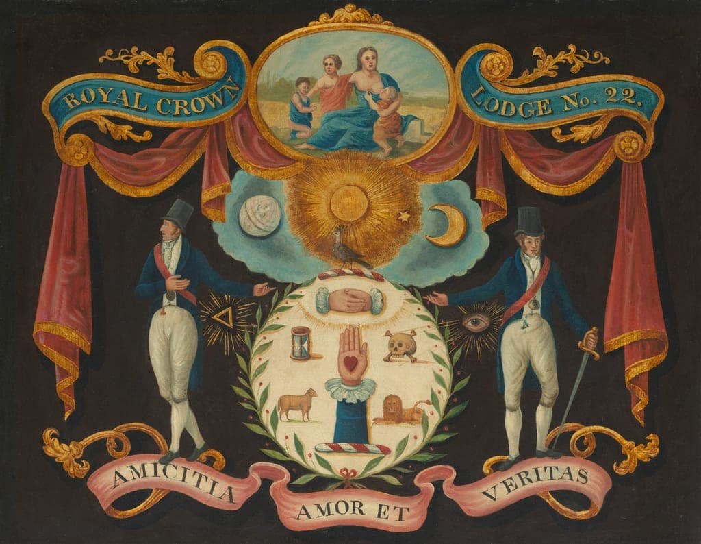 Emblems for Royal Crown Lodge No. 22 by Artist unknown (English, 19th century) — fine art print