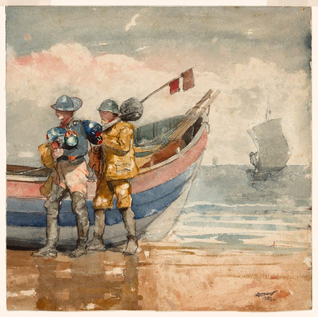The Return, Tynemouth (recto) Study (verso) by Winslow Homer
American, 1836-1910 — fine art print