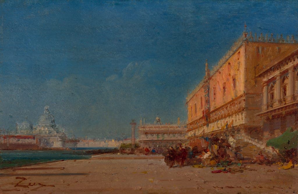 Venice from the Riva looking toward the Piazzale San Marco by Félix Ziem (French, 1821–1911) — fine art print