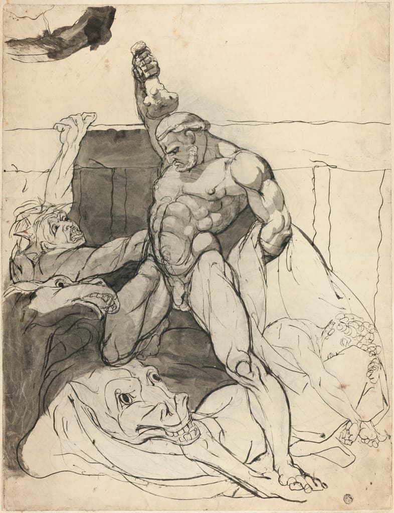 Hercules Killing the Mares of Diomedes by Henry Fuseli
Swiss, active in England, 1741-1825 — fine art print