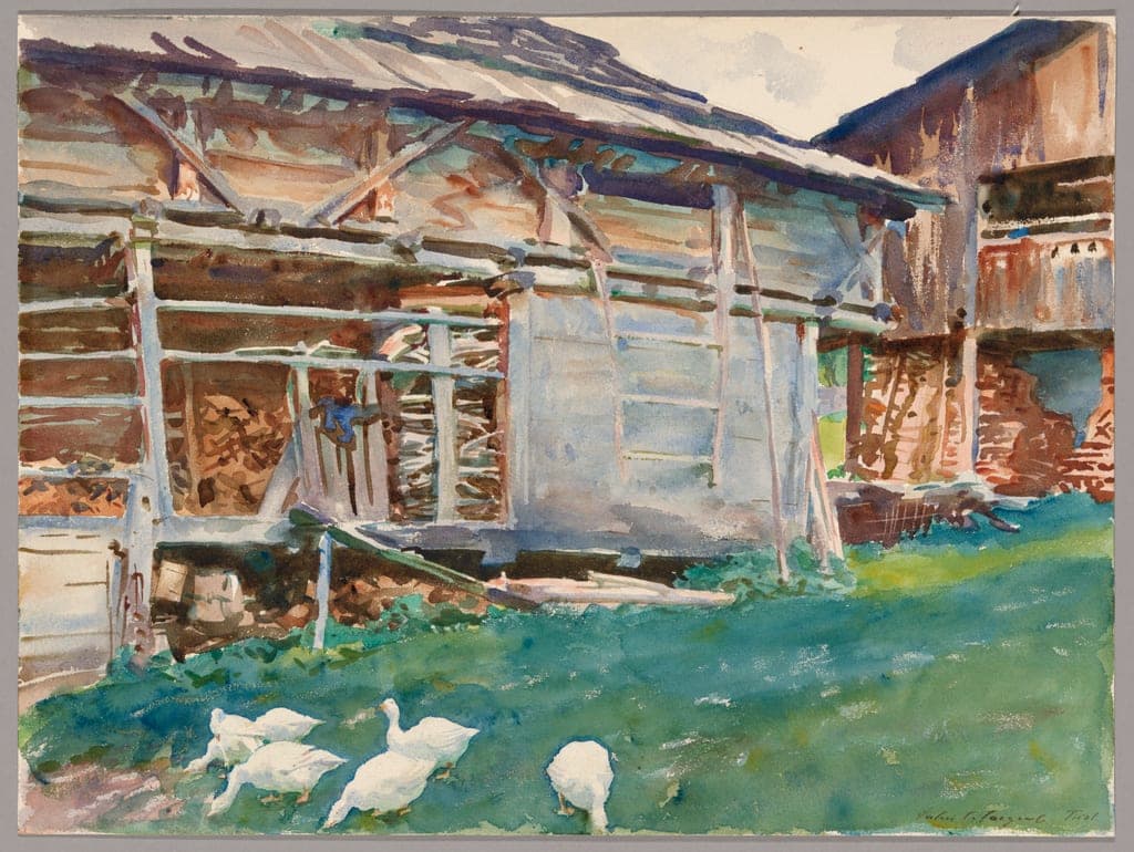 Woodsheds, Tyrol by John Singer Sargent
American, 1856-1925 — fine art print