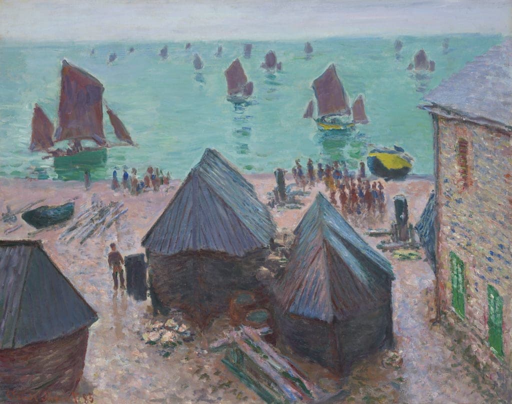 The Departure of the Boats, Étretat by Claude Monet (French, 1840–1926) — fine art print