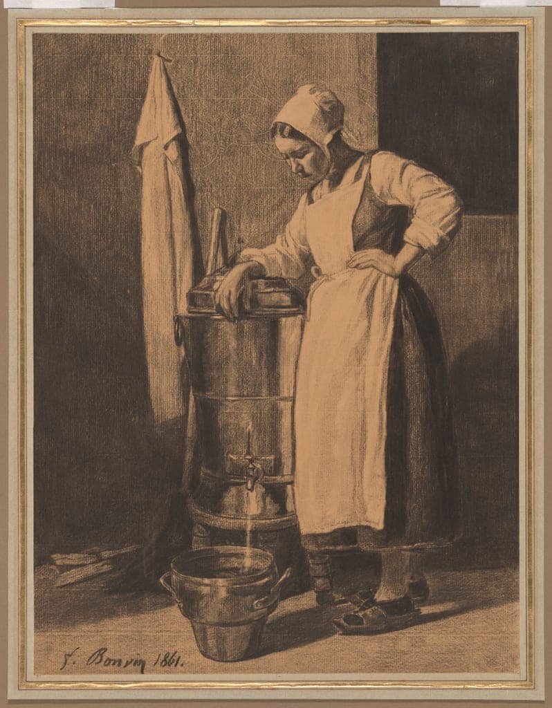 Servant Drawing Water from the Fountain by François Bonvin
French, 1817–1887 — fine art print