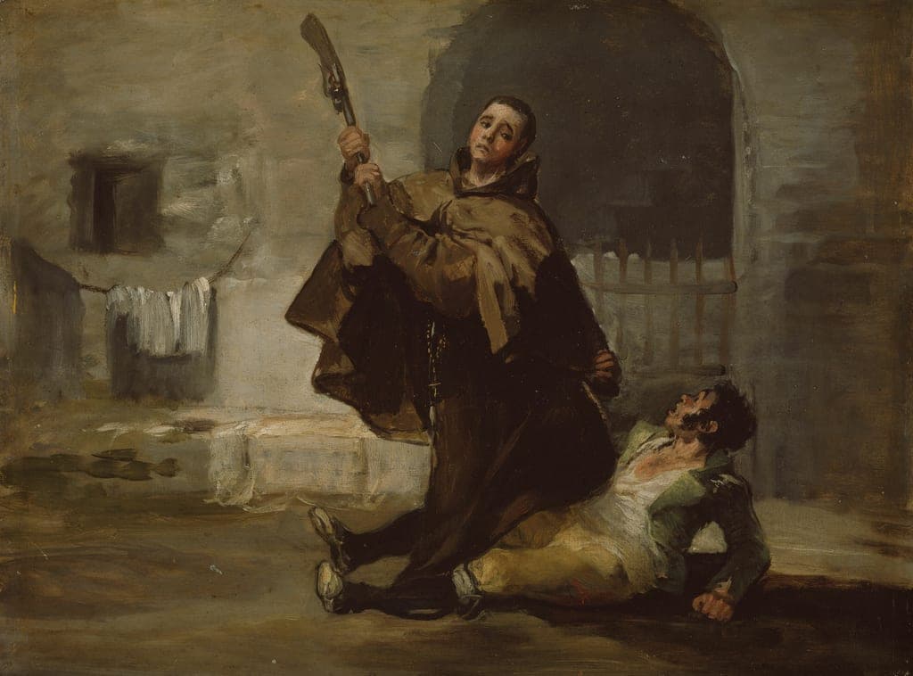 Friar Pedro Clubs El Maragato with the Butt of the Gun by Francisco José de Goya y Lucientes (Spanish, 1746–1828) — fine art print