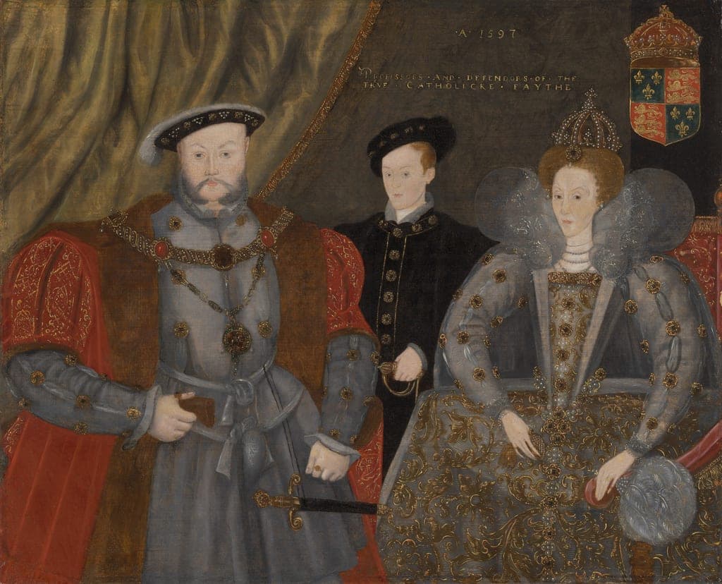 Henry VIII, Elizabeth I, and Edward VI by English — fine art print