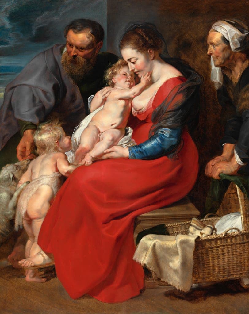 The Holy Family with Saints Elizabeth and John the Baptist by Peter Paul Rubens (Flemish, 1577–1640) — fine art print