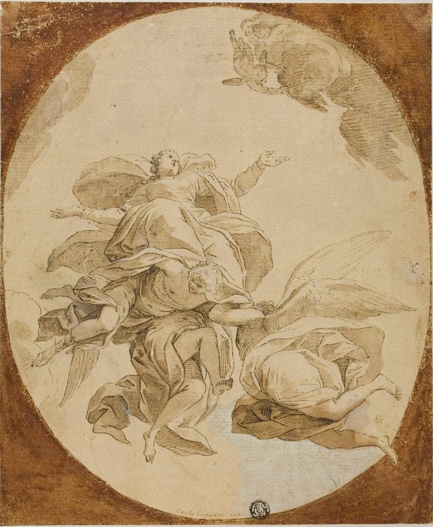 Assumption of the Virgin by Francesco Bartolozzi (Italian, 1727-1815)
or possibly after Carlo Cignani (Italian, 1628-1719) — fine art print