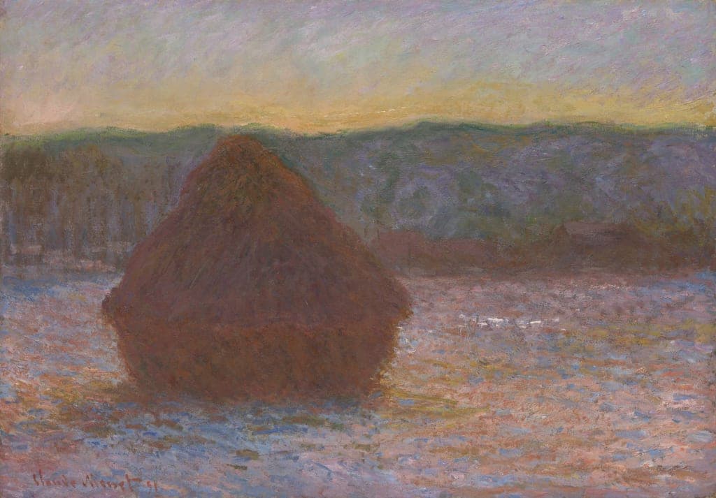 Stack of Wheat (Thaw, Sunset) by Claude Monet (French, 1840–1926) — fine art print