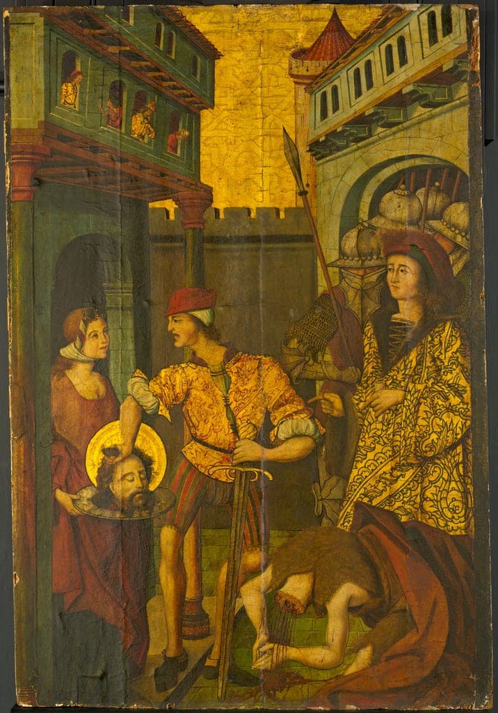 The Beheading of Saint John the Baptist by Master of Palanquinos (Spanish, active c. 1470–1500) — fine art print