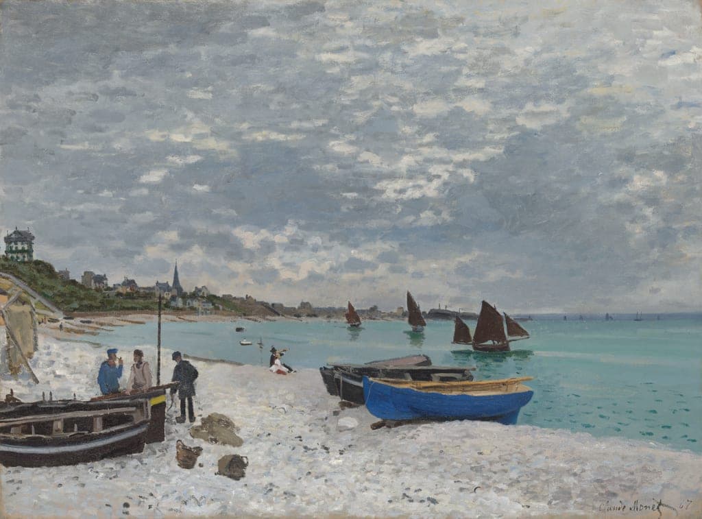 The Beach at Sainte-Adresse by Claude Monet (French, 1840–1926) — fine art print