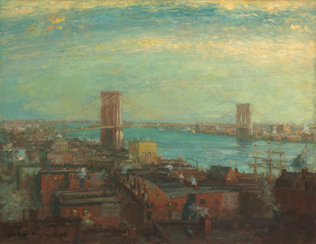 Brooklyn Bridge by Henry Ward Ranger
American, 1858–1916 — fine art print