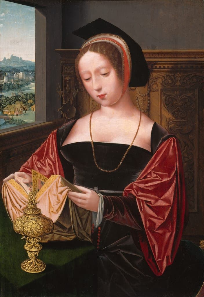 A Lady Reading (Saint Mary Magdalene) by Master of the Female Half-Lengths (Netherlandish, active about 1520–1540) — fine art print