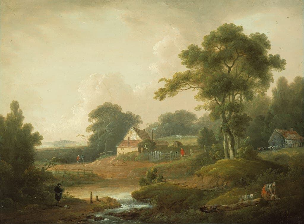 Landscape with Fisherman and Washerwoman by John Rathbone (English, c. 1750–1807)
George Morland (English, 1763–1804) — fine art print