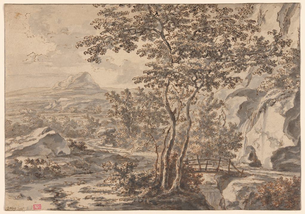 Italian Landscape with a Bridge by Jan Both
Dutch, c. 1618-1652 — fine art print