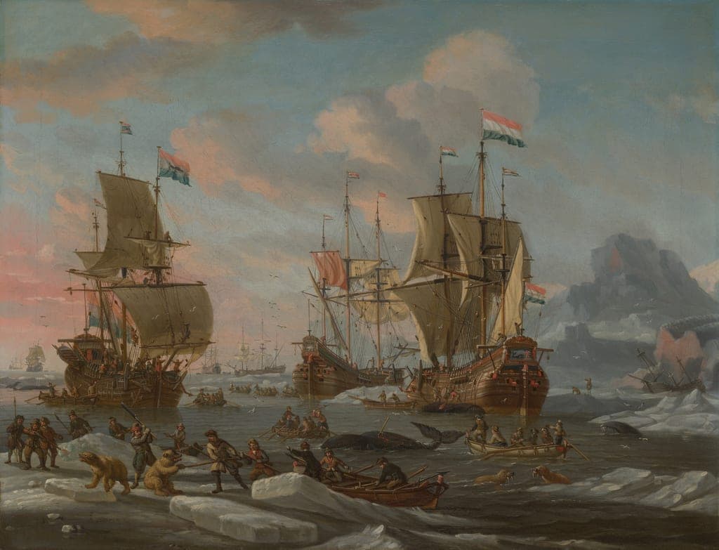 The Dutch Whaling Fleet by Abraham Storck (Dutch, 1644–1710) — fine art print