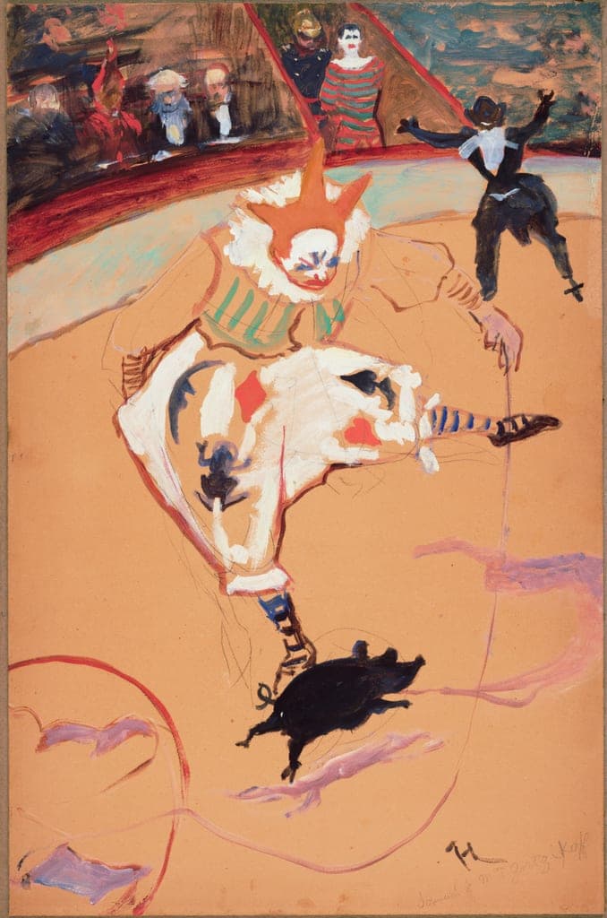 At the Circus Fernando: Medrano with a Piglet by Henri de Toulouse-Lautrec
French, 1864-1901 — fine art print