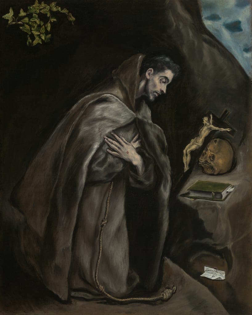 Saint Francis Kneeling in Meditation by El Greco (Doménikos Theotokópoulos; Greek, active in Spain, 1541–1614) — fine art print