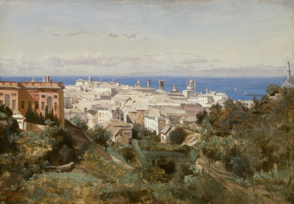 View of Genoa by Jean-Baptiste-Camille Corot (French, 1796–1875) — fine art print