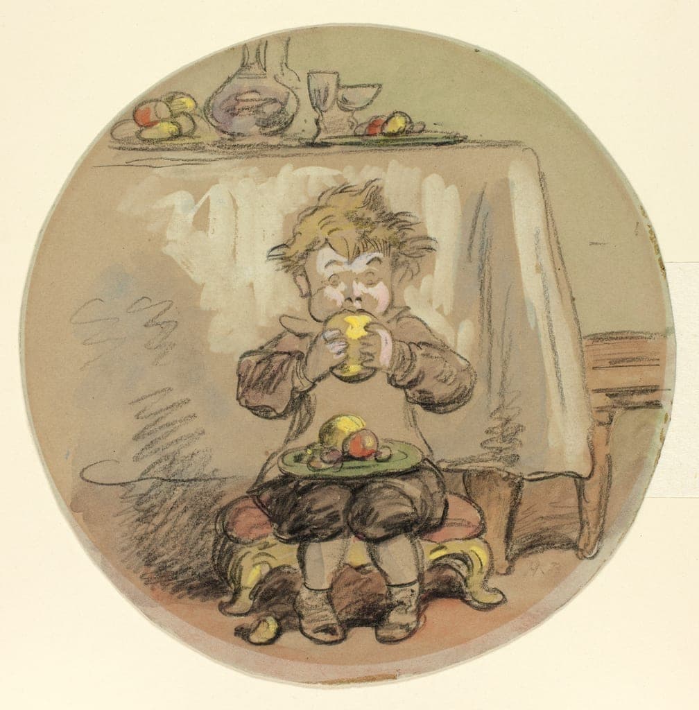 Boy Eating Fruit by Hablot Knight Browne
English, 1815-1882 — fine art print