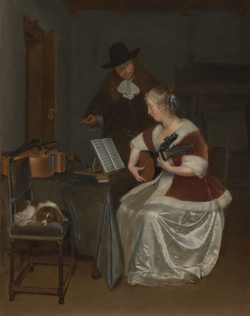 The Music Lesson by Gerard ter Borch the Younger (Dutch, 1617-1681) — fine art print